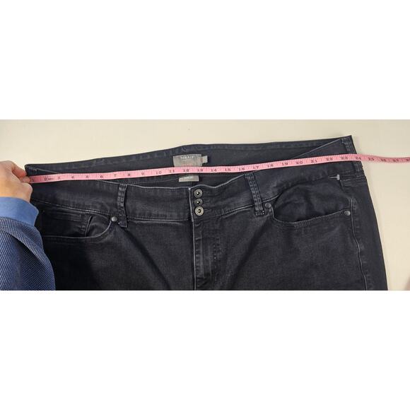 Torrid crop jegging super soft black denim stretch jeans sz 28 plus casual - Picture 6 of 9